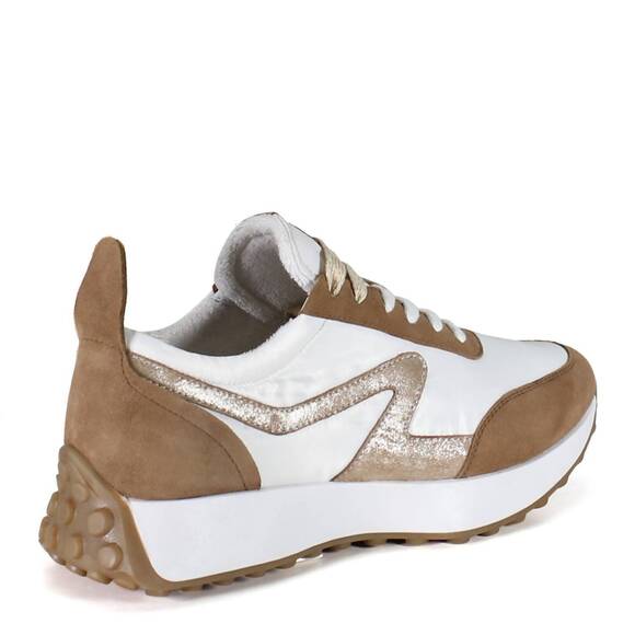 NEW DIBA TRUE women's kind mark sneakers in sigaro/gold - Picture 3 of 4